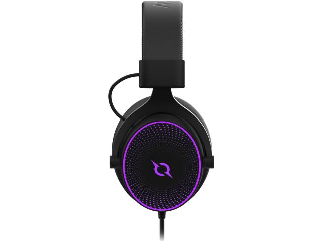 Casti cu microfon AQIRYS Carina, RGB LED, USB, Black