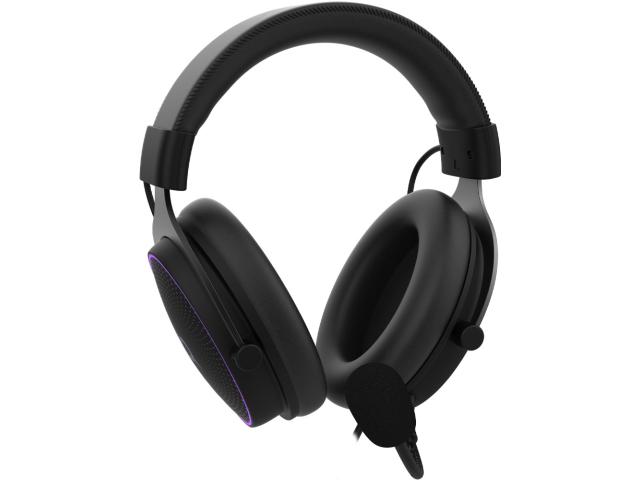 Casti cu microfon AQIRYS Carina, RGB LED, USB, Black