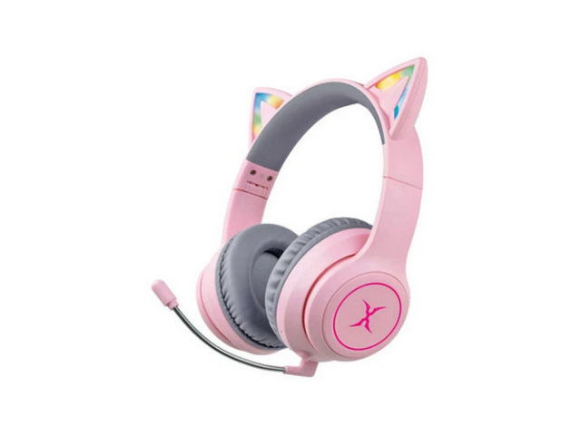 Casti cu microfon FoxXray HAB-10 DazzleCat, Bluetooth/3.5mm jack, Pink