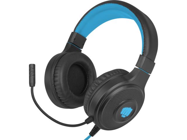 Casti cu microfon Natec Fury Warhawk, 3.5mm jack/USB-A, Black-Blue