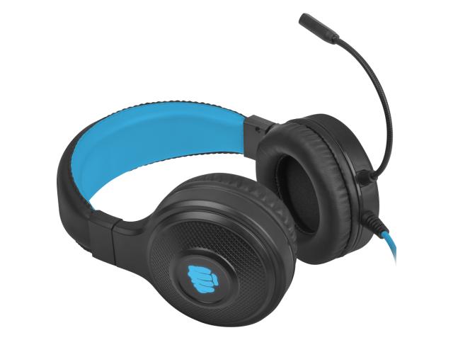 Casti cu microfon Natec Fury Warhawk, 3.5mm jack/USB-A, Black-Blue