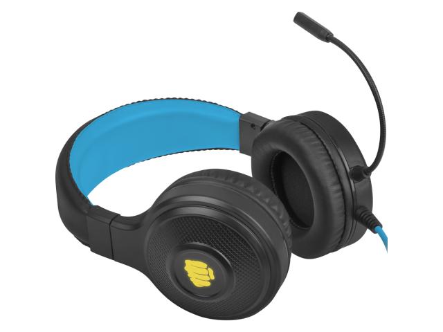 Casti cu microfon Natec Fury Warhawk, 3.5mm jack/USB-A, Black-Blue