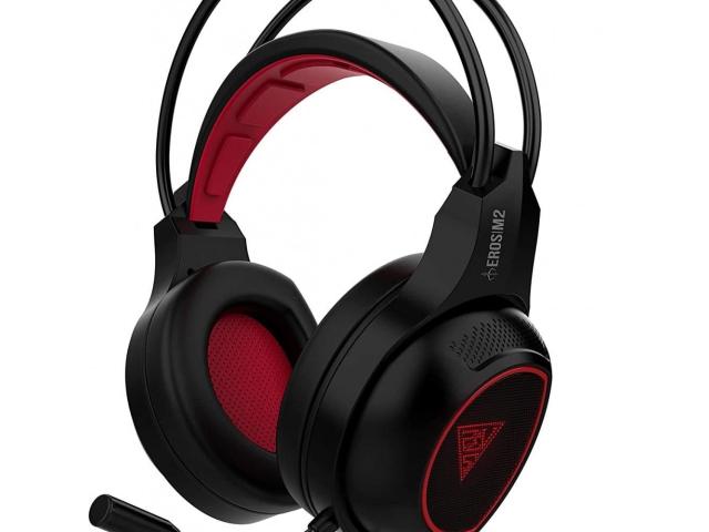 Casti cu microfon Gamdias Eros M2, USB-A, Black-Red