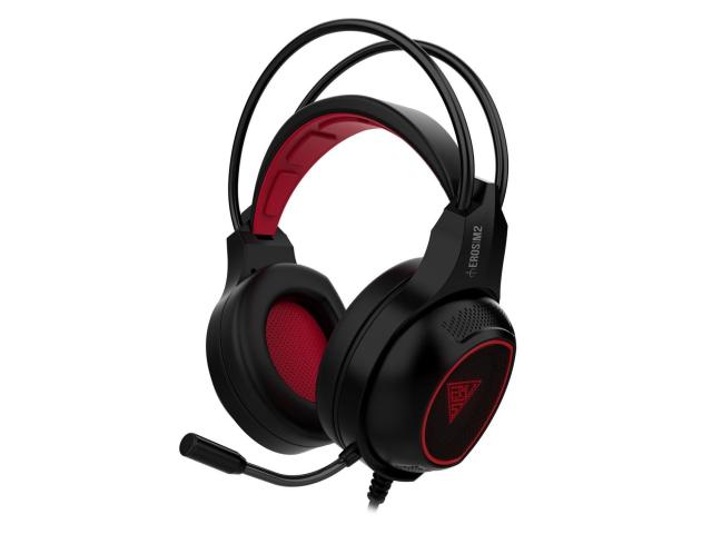 Casti cu microfon Gamdias Eros M2, USB-A, Black-Red