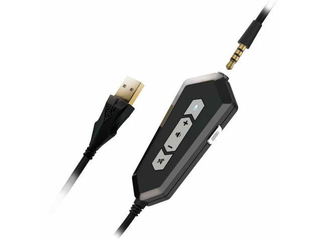 Casti cu microfon Gamdias Hebe P1, 3.5mm jack/USB-A, Black