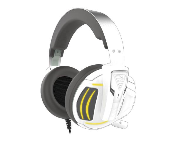 Casti cu microfon Gamdias Hephaestus E1, 3.5mm jack/USB-A, White-Silver