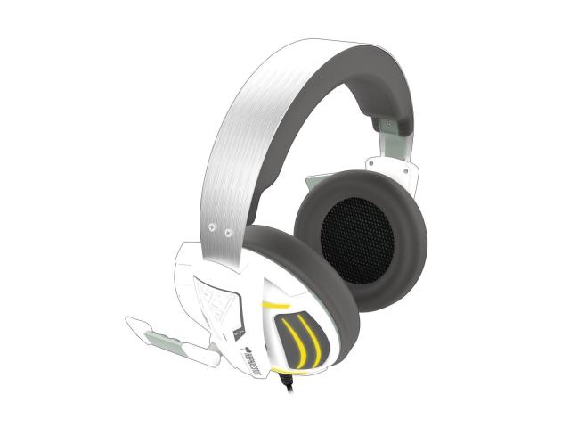 Casti cu microfon Gamdias Hephaestus E1, 3.5mm jack/USB-A, White-Silver