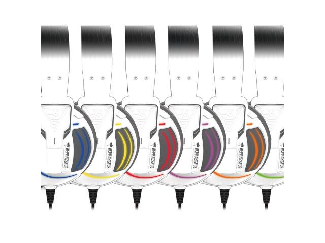 Casti cu microfon Gamdias Hephaestus E1, 3.5mm jack/USB-A, White-Silver