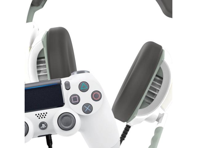 Casti cu microfon Gamdias Hephaestus E1, 3.5mm jack/USB-A, White-Silver