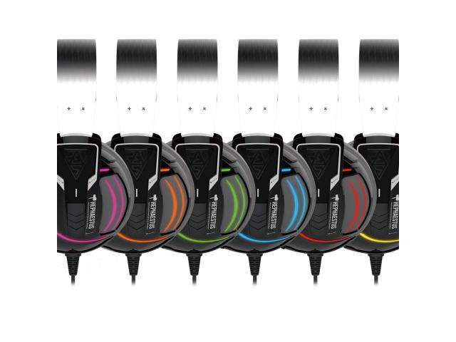 Casti cu microfon Gamdias Hephaestus P1 RGB, USB-A, Black-Silver
