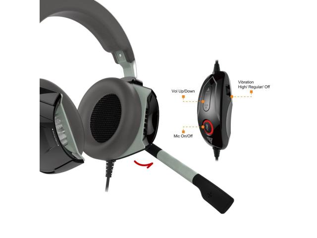 Casti cu microfon Gamdias Hephaestus P1 RGB, USB-A, Black-Silver