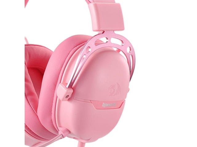 Casti cu microfon Redragon Aurora, USB-A, Pink