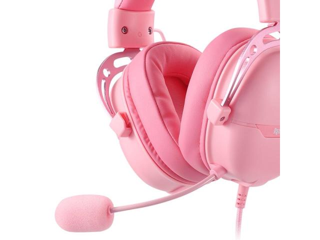 Casti cu microfon Redragon Aurora, USB-A, Pink