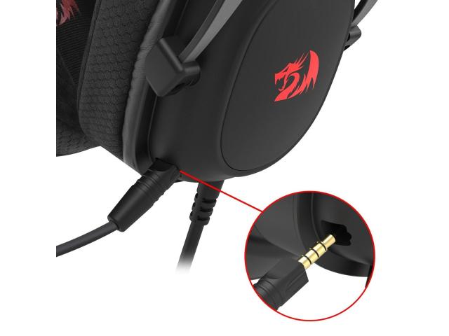 Casti cu microfon Redragon Zeus Lite, 3.5 mm jack, Black-Red