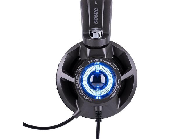 Casti cu microfon Somic G954, USB-A, Black-Silver