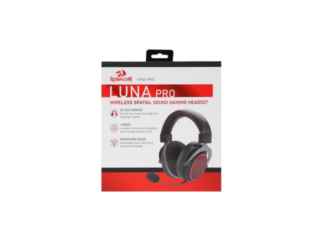 Casti cu microfon Redragon Luna Pro, Bluetooth/USB, Black