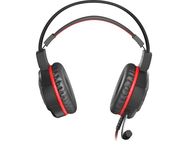Casti cu microfon Natec Genesis Neon 350, 3.5mm jack/USB-A, Black-Red