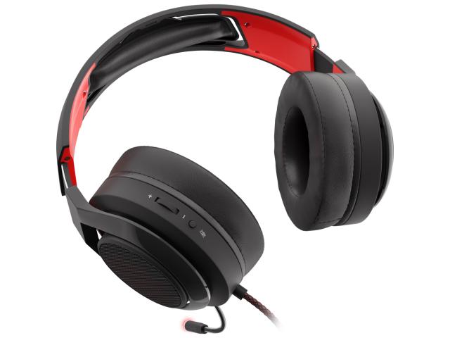 Casti cu microfon Natec Genesis Radon 610, USB-A, Black-Red