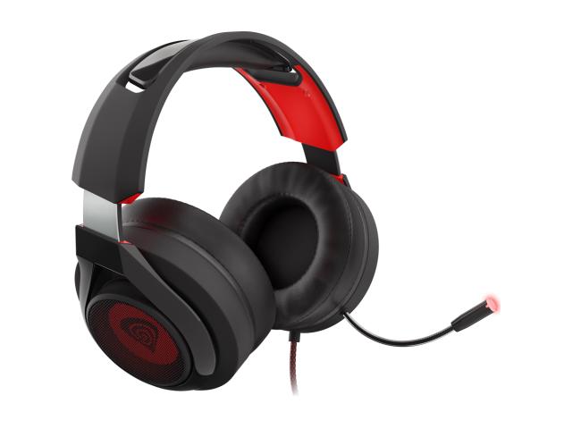 Casti cu microfon Natec Genesis Radon 610, USB-A, Black-Red