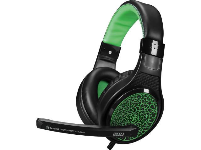 Casti cu microfon Marvo H8323, 3.5mm jack, Green