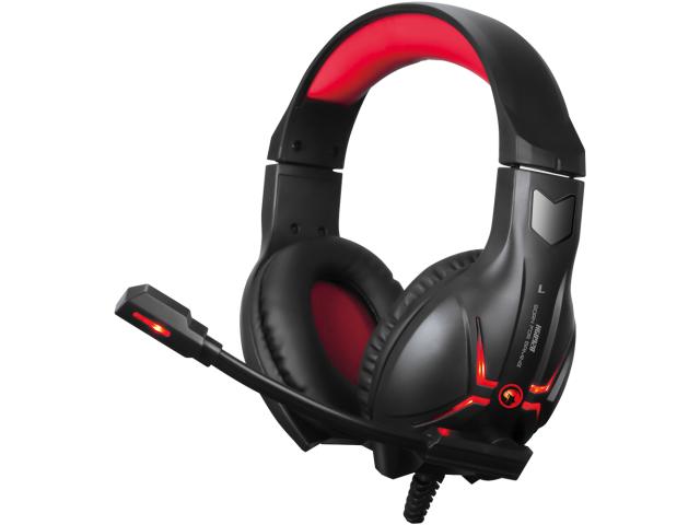 Casti cu microfon Marvo HG8928, 3.5mm jack/USB-A, Black-Red