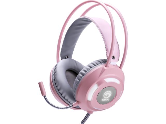 Casti cu microfon Marvo HG8936, 3.5mm jack/USB-A, Pink 