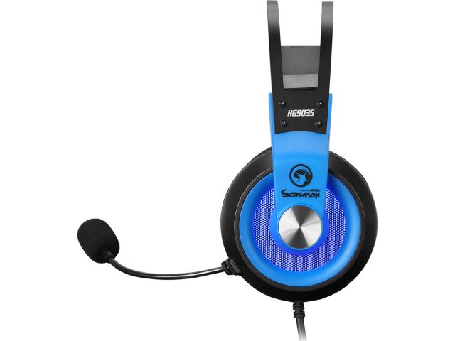 Casti cu microfon Marvo HG9035, USB-A, Black-Blue