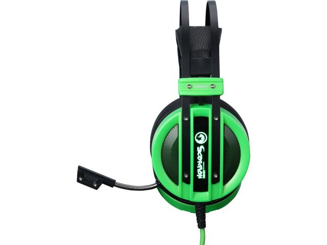 Casti cu microfon Marvo HG9037, USB-A, Black- Green