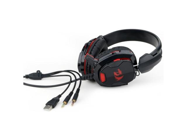 Casti cu microfon Redragon Glaucus, 3.5mm jack/USB-A, Black