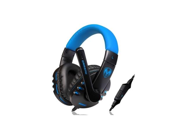 Casti cu microfon Somic G923, 3.5mm jack, Blue