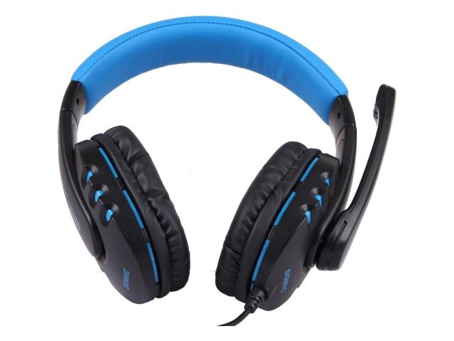 Casti cu microfon Somic G923, 3.5mm jack, Blue