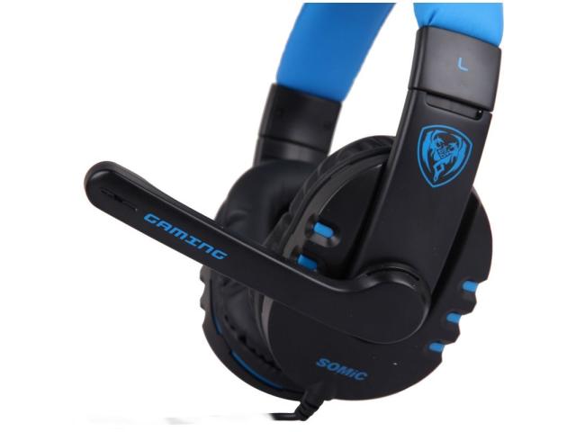 Casti cu microfon Somic G923, 3.5mm jack, Blue