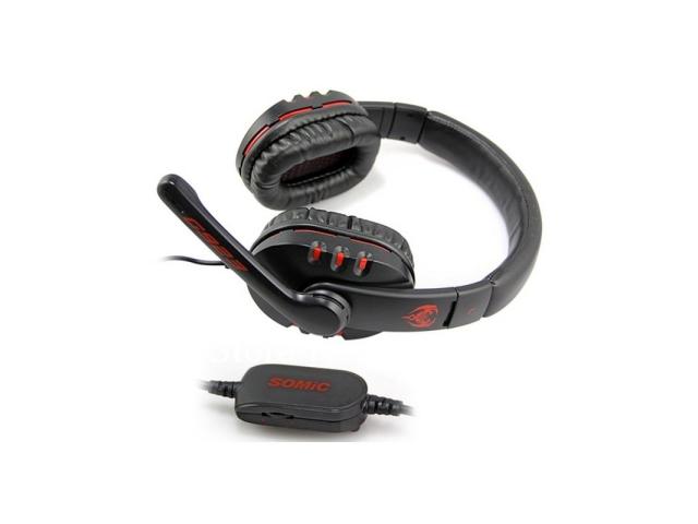 Casti cu microfon Somic G923, 3.5mm jack, Black