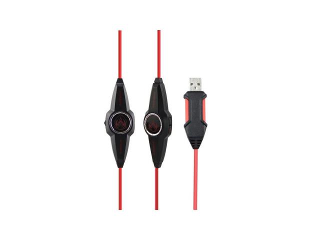 Casti cu microfon Somic G930, USB-A, Black-Red