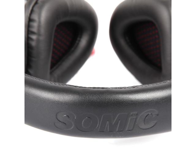 Casti cu microfon Somic G930, USB-A, Black-Red
