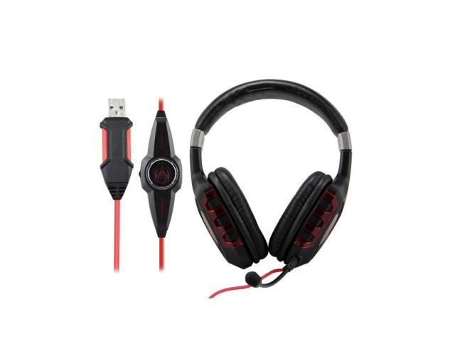 Casti cu microfon Somic G930, USB-A, Black-Red