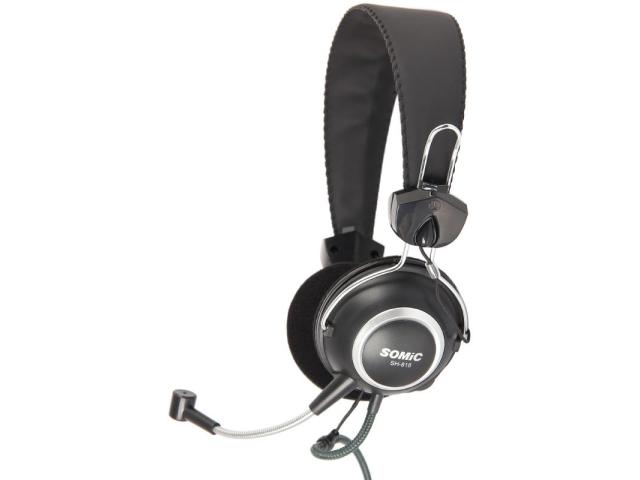 Casti cu microfon Somic SH-818, 3.5mm jack, Black
