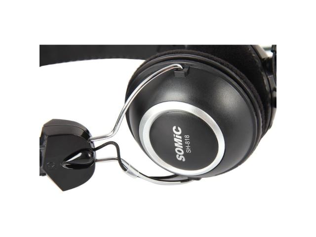 Casti cu microfon Somic SH-818, 3.5mm jack, Black