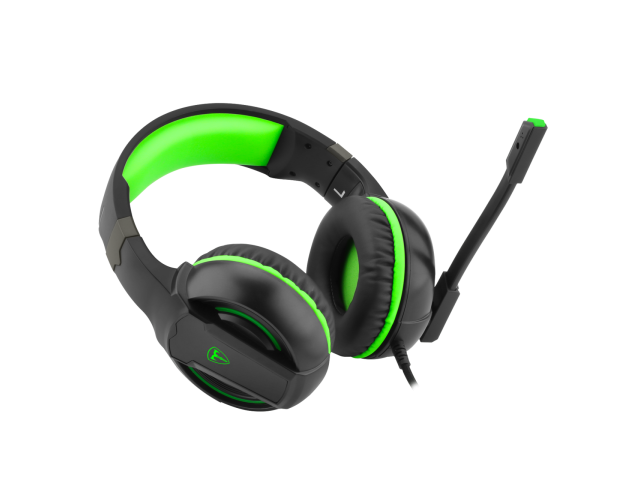 Casti cu microfon T-Dagger Caucasus, 3.5mm jack/USB-A, Black-Green