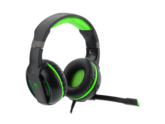 Casti cu microfon T-Dagger Caucasus, 3.5mm jack/USB-A, Black-Green