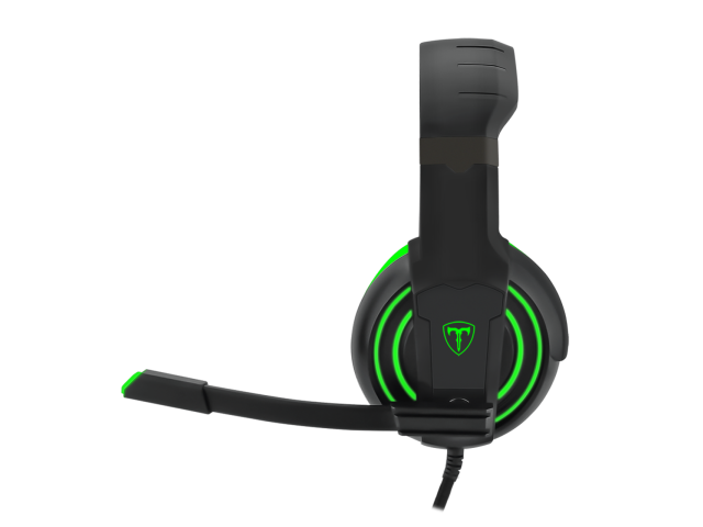 Casti cu microfon T-Dagger Caucasus, 3.5mm jack/USB-A, Black-Green