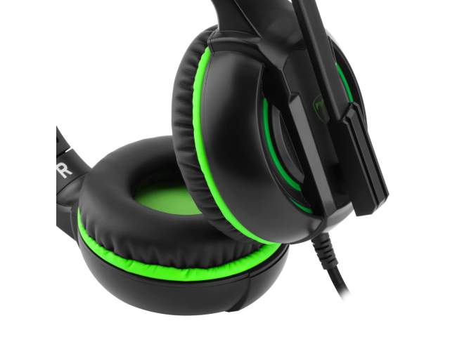 Casti cu microfon T-Dagger Caucasus, 3.5mm jack/USB-A, Black-Green