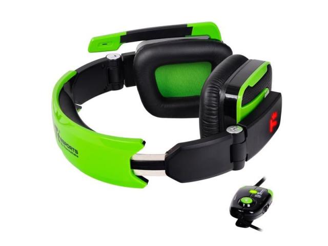 Casti cu microfon Thermaltake eSPORTS Console One, USB-A, Black-Green