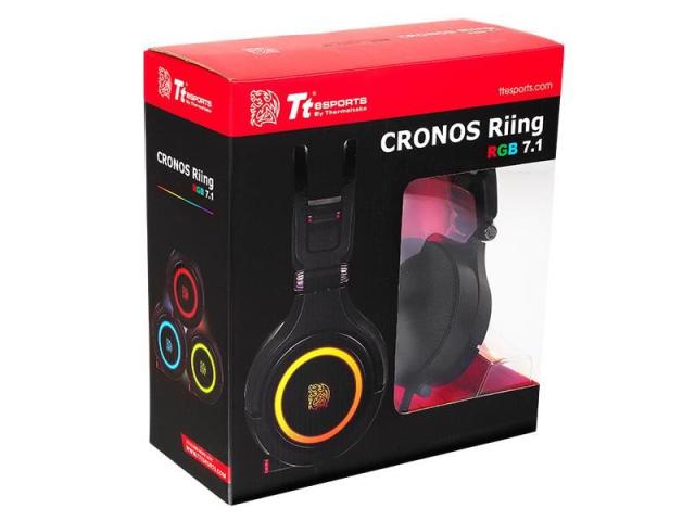 Casti cu microfon Tt eSPORTS by Thermaltake CRONOS Riing RGB 7.1, USB-A, Black