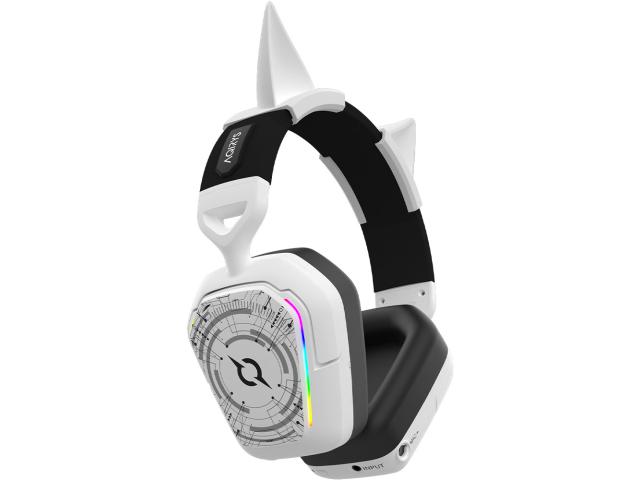 Casti cu microfon AQIRYS Alnair, USB/USB Wireless/3.5mm jack, White