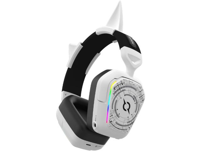 Casti cu microfon AQIRYS Alnair, USB/USB Wireless/3.5mm jack, White