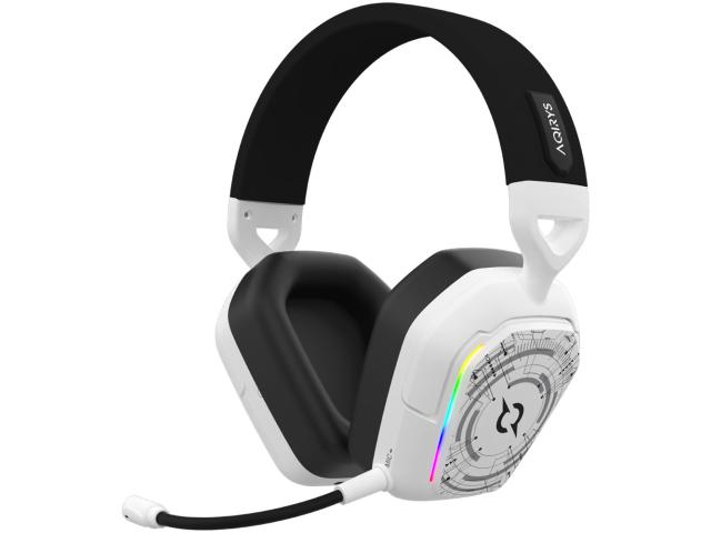 Casti cu microfon AQIRYS Alnair, USB/USB Wireless/3.5mm jack, White