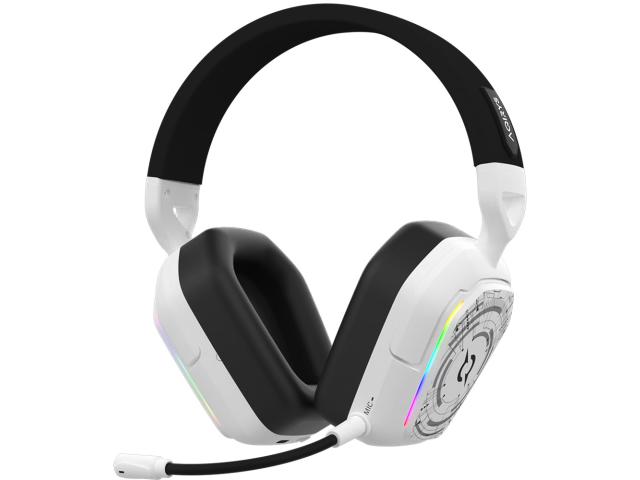 Casti cu microfon AQIRYS Alnair, USB/USB Wireless/3.5mm jack, White