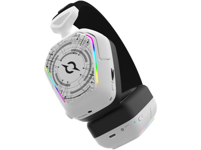 Casti cu microfon AQIRYS Alnair, USB/USB Wireless/3.5mm jack, White