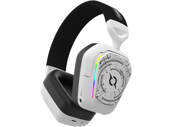 Casti cu microfon AQIRYS Alnair, USB/USB Wireless/3.5mm jack, White